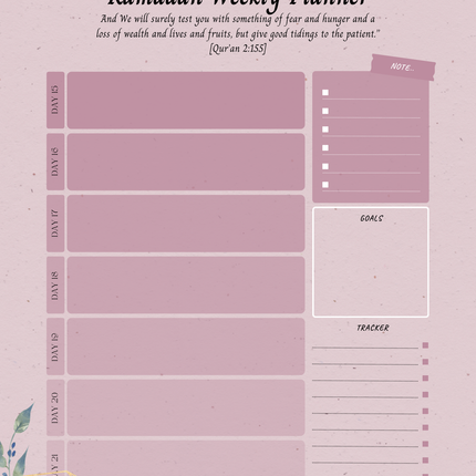 Ramadan Planner Digital Download